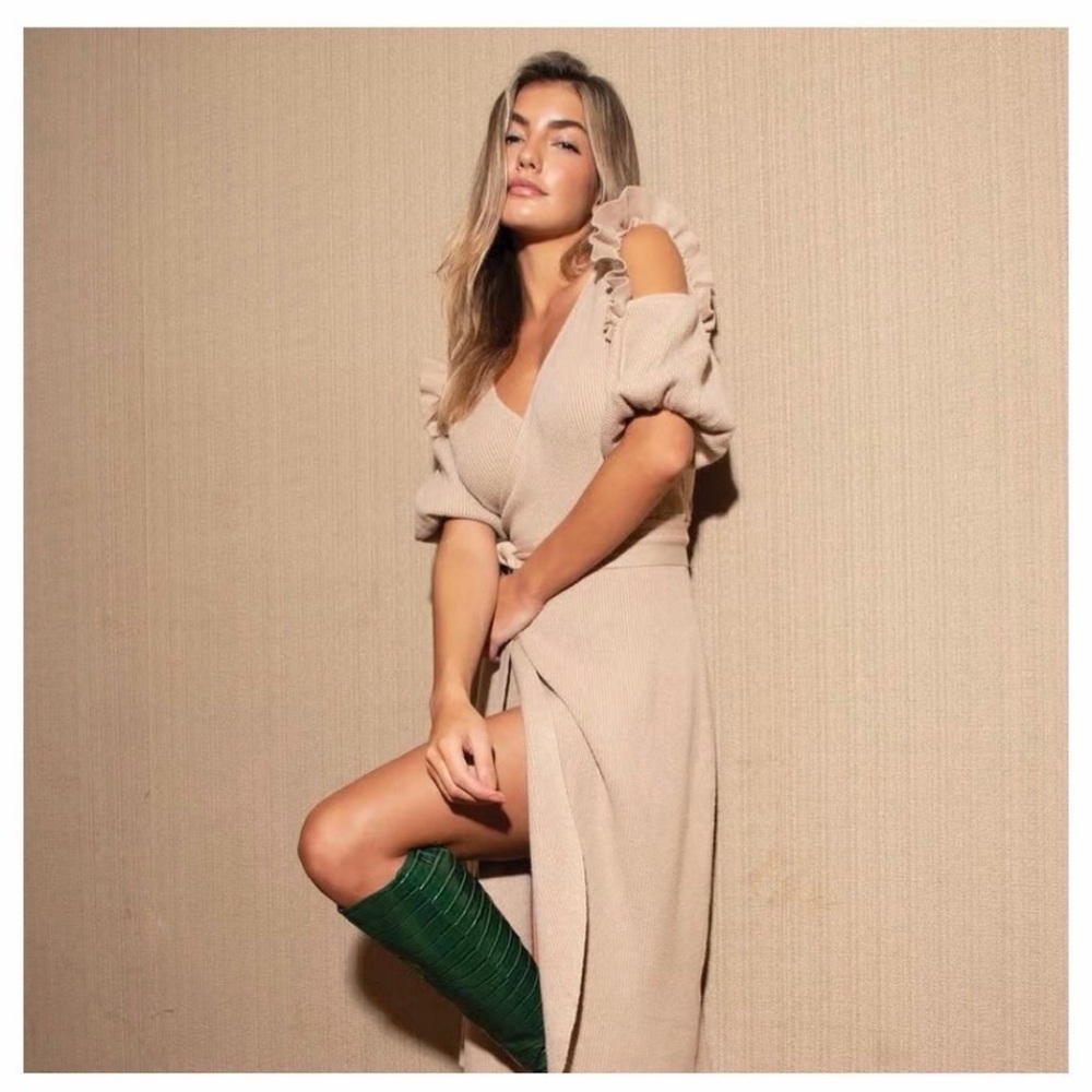 Camel wrap dress size 12